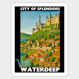 Waterdeep Tourism Poster Design - Travel D&D Sticker